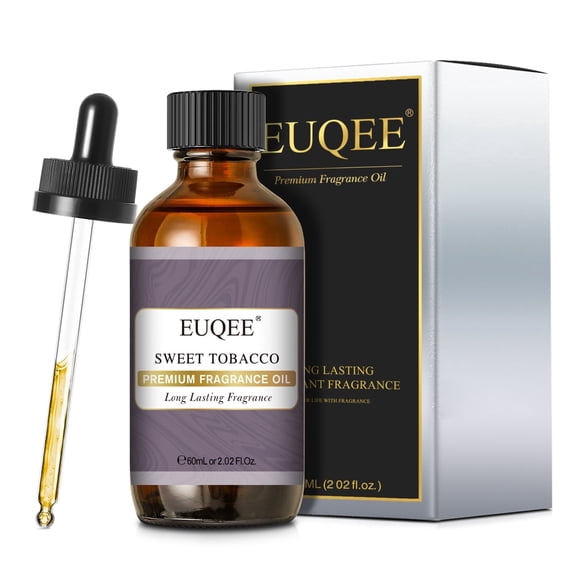 EUQEE 60ml Sweet Tobacco Fragrance Oil with Glass Dropper, Essential Oils for Diffusers for Home, Long Lasting Scented Oils for Diffusers Soap Candle Making