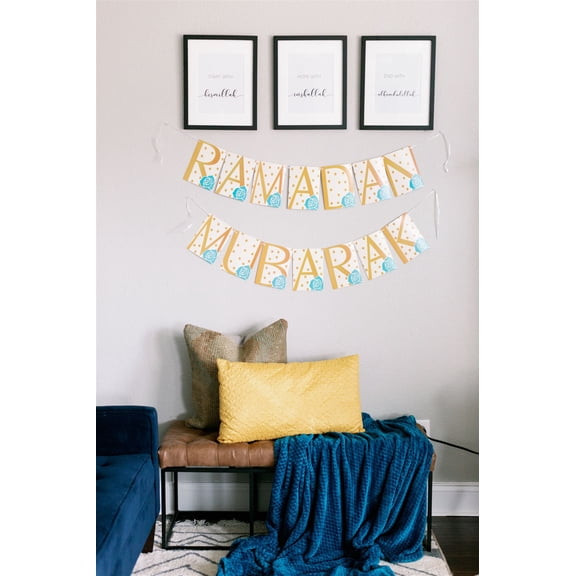 Ramadan Mubarak Banner, The Khaleelah Bunting Banner Happy Ramadan Happy EId