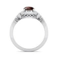 thumbnail image 3 of SuperJeweler 1 1/2 Carat Oval Shape Garnet and Halo Diamond Ring In Sterling Silver For Women, 3 of 6