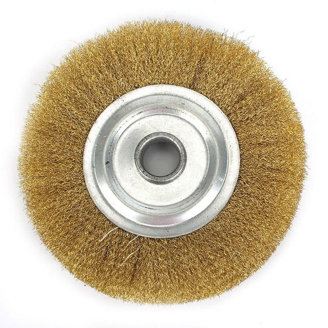MYG 5 inch Pure Copper Wire Wheel Brass Brush For Bench Grinder Metal Polishing