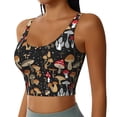 thumbnail image 2 of Xecao Various Mushrooms for Sports Bra with Removable Pads, Crop Tank Top Design, Women's Longline Sports Bra - Non-Wired - XX-Large, 2 of 9