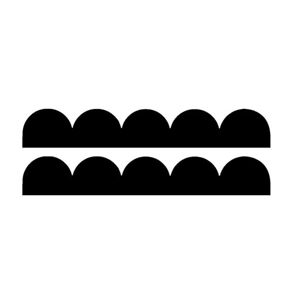 Shoreew 2Pcs Scalloped Wood Border Trim Wall Decoration Adhesive DIY Cabinet Shelf Door Window Frame Scalloped Edge Decorative Wood Strips