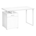 thumbnail image 1 of Monarch Specialties Computer Desk, Home Office, Laptop, Left, Right Set-up, Storage Drawers, 48"l, Work, Metal, Laminate, White, Contemporary, Modern, 1 of 4