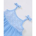 thumbnail image 5 of 3 Months Baby Girls Dress 6 Months Girls Sleeveless Dress Off-the-shoulder Infant Girls Solid Color Summer Halter Dress Blue, 5 of 8