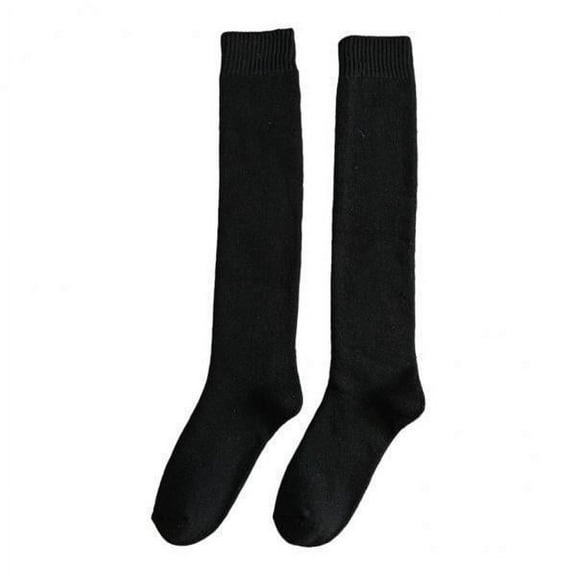 Segolike 2xBreathable Cotton Mens Knee High Warm Long Socks Black