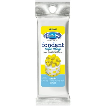 Satin Ice Packaged Fondant 4oz Yellow Vanilla (Best Vegan Vanilla Frosting)