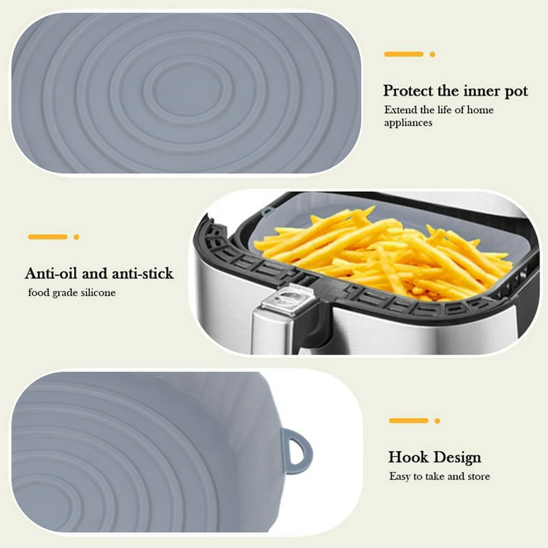 1/2Pcs Air Fryer Silicone Pot Reusable Air Fryer Liner Air Fryer Silicone  Pot Square Liners