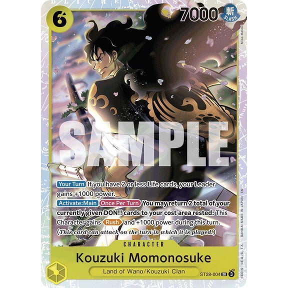 One Piece Starter Deck 28: GREEN/YELLOW Yamato Super Rare Kouzuki Momonosuke ST28-004