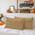 thumbnail image 6 of Farmhouse Lumbar Pillow Covers 20x12 Inch Set of 2, Country Chic Plaid Gingham Burlap Texture Waterproof Outdoor Pillow Covers, Decorative Cushion Pillowcases for Couch, Sofa, Bed, Garden, Patio, 6 of 9
