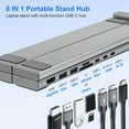 thumbnail image 3 of 8-in-1 USB C Laptop Docking Station Stand, Laptop Tablet Stand Adjustable, SD/TF Card Slots Fast Charging, Multiport Adapter Computer Cooling Stand, Cooling Riser Office Workstation Hub, 3 of 8