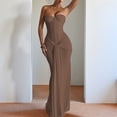 thumbnail image 6 of Women'S Evening Gown Waist Tie Slim Fit Ribbon Strapless Dress Elegant Formal Party Maxi Cocktail, 6 of 9