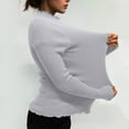 thumbnail image 5 of Rutainlusire Womens Fashion Warm High Neck Comfy Sweaters Women's Turtleneck Sweater Long-sleeved RibbedKknit Slim Warm Base Layer, 5 of 6