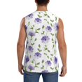 thumbnail image 4 of Fotbe Purple Chicory Men's Camiseta sin Mangas Estampada para Hombres, Playera Casual para Gimnasio, Entrenamiento, Playa-X-Large, 4 of 7