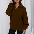 thumbnail image 5 of DAFPZW Women Quarter Button Up Collar Sweatshirt Oversized Long Sleeve Tops Fall Fashion Pullover Winter Shirts, 5 of 8
