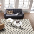 thumbnail image 3 of Area Rugs Indoor Non-Slip Rectangle Rug 2.7x5 Ft Rustic Moroccan Geometric Quatrefoil Dark Blue Lattice Rug Rubber Backing Floor Mats Non Shedding Home Decor Carpet for Entryway Living Room, 3 of 8