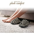 thumbnail image 5 of Roxoni Womens Leopard Print Slippers, Cozy Slip On Memory Foam Black, 5 of 5