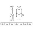thumbnail image 3 of 10 Piezas de Grilletes de Arco de Acero Inoxidable con Cable de Alambre de 6mm, 3 of 3