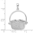thumbnail image 2 of FJC Finejewelers 925 Sterling Silver Rhodium Plated Moveable 3D Nantucket Basket Charm 31 x 22 mm, 2 of 8