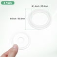 thumbnail image 3 of Uxcell 4-Pack Silicone O-Rings Gasket 1.4 in/35.6mm O-Rings Seal Gasket Fits for OD 2 in/50.5mm Sanitary Pipe Weld Ferrule White, 3 of 6