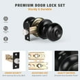 thumbnail image 4 of KNOBWELL 10 Pack Privacy Door Knob for Bedroom and Bathroom, Matte Black Door Knob for Interior Door, Keyless Door Knob with Lock, Interior Door Handle Knobs, 4 of 9
