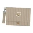 thumbnail image 4 of Organizador de pañales plegable, bolsa de tela para bebés, bolsa portátil multifuncional para pañales, para cochecito, para ir de compras, visitar, marrón, 4 of 8