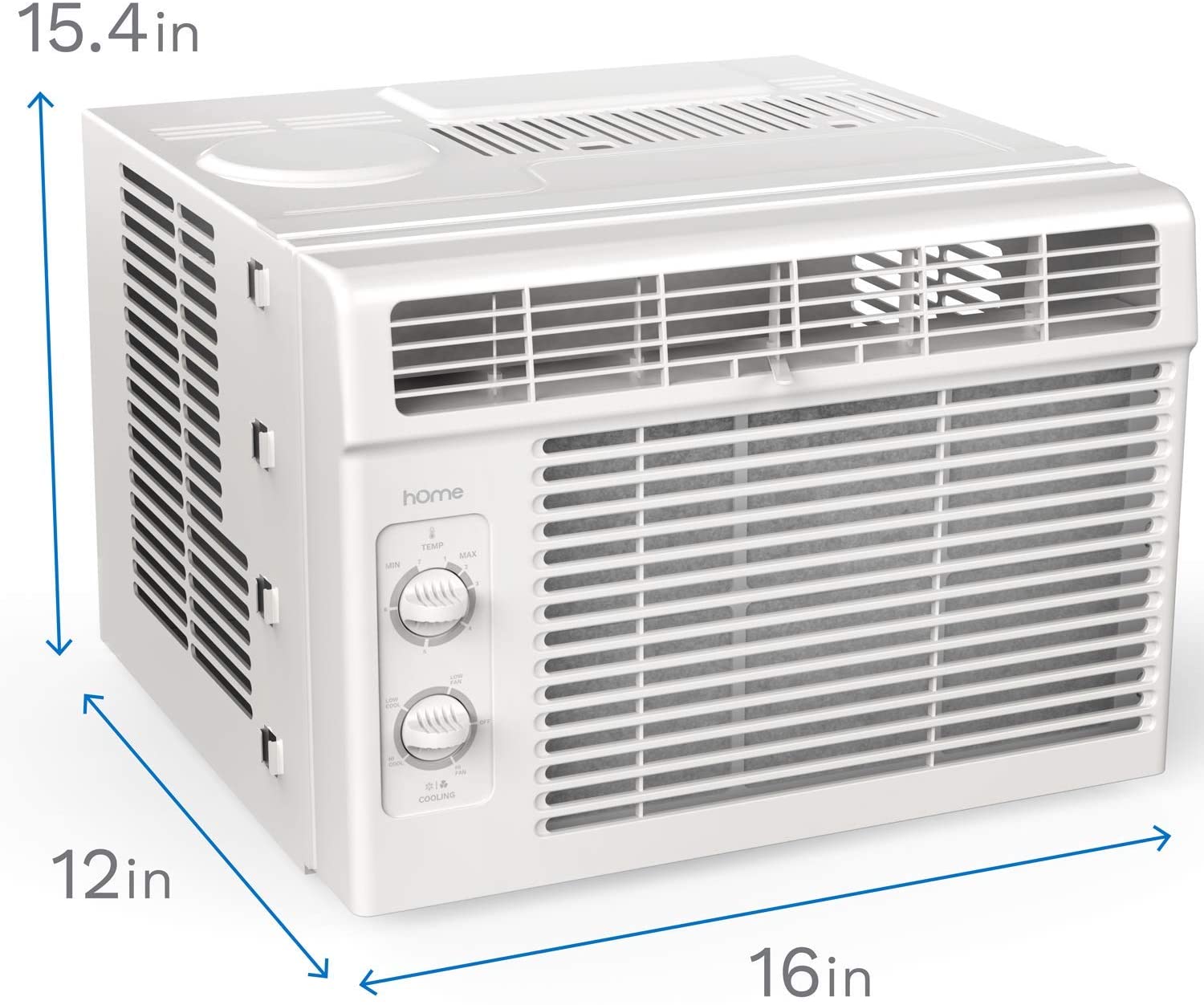 hOmeLabs Window Air Conditioner 5000 BTU - Easy Mechanical Control Compact AC Unit with Washable Reusable Filter, 2 Cooling Speeds, 2 Fan Speeds - Ideal for Bedroom and Rooms up to 150 Sq. Ft. - image 2 of 9