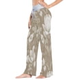 thumbnail image 3 of Women's Long Sleep Pants Home Pants Sleep Pants Wide-Leg Pants Design Elastic Fabric Casual Pants XL Blooming Brown Flower, 3 of 7