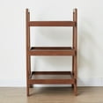 thumbnail image 4 of Gzxs Small Ladder Bookshelf, Solid Oak Wood Etagere Bookcase, 3-Tiers Storage Open Shelf Display Rack for Living Room, Kitchen, Bathroom, Walnut, 4 of 6