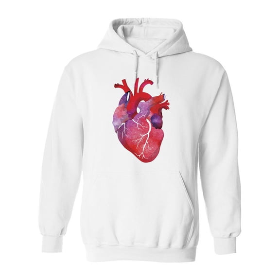 Watercolor Heart. Hoodie Men -Image by Shutterstock, Male Medium