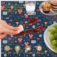 thumbnail image 6 of Football and Rugby Navy Pattern Round Tablecloth 70"x70", Wrinkle Resistant Wipeable Table Cover for Kitchen Dining Room Picnic Patio and Party, 6 of 6