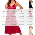 thumbnail image 3 of Oiangi Long Satin Nightgown for Women Plus Size Silk Slips Dress Deep V Neck Sleepwear Sleeveless Nightshirt Wide Strap Chemise Khaki 4XL, 3 of 9