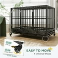 thumbnail image 4 of ZephyPaws 49 Inch Heavy Duty Dog Crate Kennel with Wheels,Indestructible Dog Crates for Large Dogs,Extra Large Dog Crate with Removable Dog Cage Tray,Two Locks (Black, Square), 4 of 8