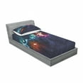 thumbnail image 3 of Space Bedding Set with Sheet & Covers, Galactic Image on Milky Way with Colorful Alluring Cosmos Display Artwork Print, Printed Bedroom Decor 2 Shams, 4 Sizes, Magenta Blue, by Ambesonne, 3 of 3