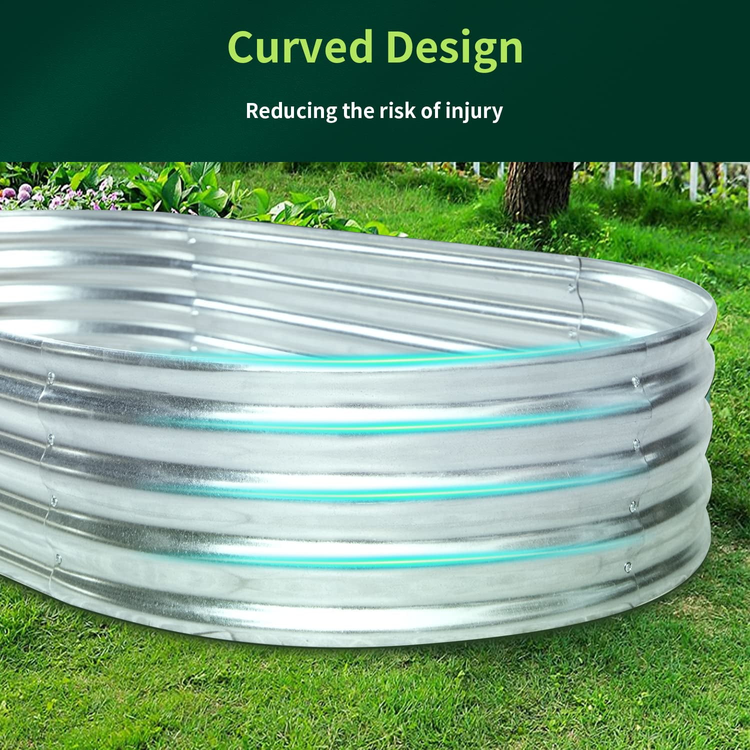 Galvanized Planters 6x3x1ft Raised Garden Bed Outdoor Planters for Vegetables Flowers Raised Planter Galvanized Steel Garden Planter Box , Silver