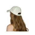 thumbnail image 2 of Womens Flower Sequin Trim Baseball Cap - Ivory, 2 of 2