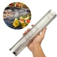 thumbnail image 2 of Barbecue Rond Tube de Fumage Chaud Froid Générateur de Fumée en Acier Inoxydable Granulés de Bois Cuisine Extérieure Fournitures de Barbecue-Section Ronde, 2 of 10