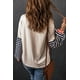 thumbnail image 1 of ABPHQTO Top de mujer con mangas a rayas de burbujas en bloques de color rosa, 1 of 5