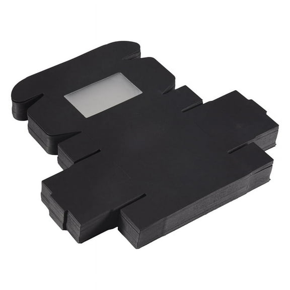 50 Pcs Mini Kraft Paper Box with Window Present Packaging Box Treat Box for Homemadk344