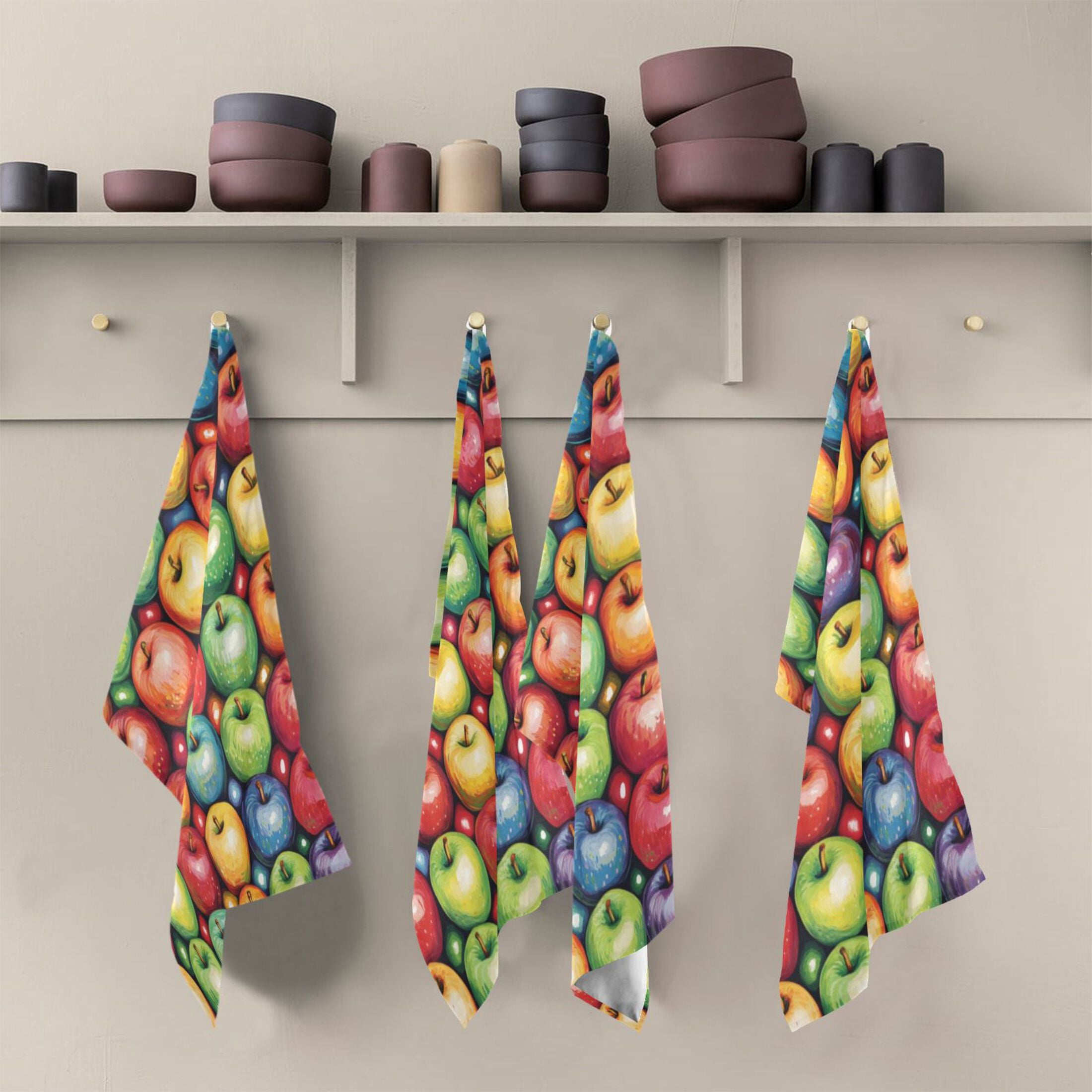 Kitchen Towel 28x18 Inches x6，Plate Towel, Decorative Towel, Napkin, Tea Towel Tea Towels For Kitchen Dish Cloths & Dish Towels Colored Apple Seamless1