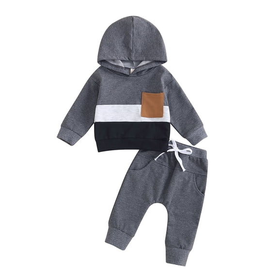 Baby Boy Clothes 6 12 18 24 Months Pants Set Long Sleeve Contrast Color Sweatshirt Fall Winter Infant Outfits
