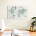 thumbnail image 3 of Elephant Stock Old World Map Mint Gray Wall Art - Horizontal Canvas Wall Art - Living Room Wall Decor - Map Canvas - Gray And Blue Decor By Wild Apple Portfolio - 12" x 8", 3 of 8