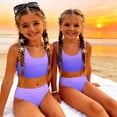 thumbnail image 3 of Grblisyd Girls Swimsuits Two Piece Casual Scoop Neck Gradient Bikini Sets Size 1-10 Years, 3 of 6