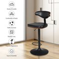 thumbnail image 5 of Gymax Set of 2 Bentwood Barstool Height Adjustable Swivel Bar Stool Upholstered Black, 5 of 10