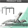 thumbnail image 2 of JERFIT Outdoor Chaise Lounge Chairs Set with Side Table, 3-Piece Gray Aluminum Adjustable Pool Patio Furniture for Backyard, Deck, Garden, 2 of 4
