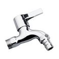 thumbnail image 1 of HINTRMENT Screw Thread Design Hose Outlet Tap Zinc Alloy Silver 1Pcs 3.6*3.4*0.8in, 1 of 8