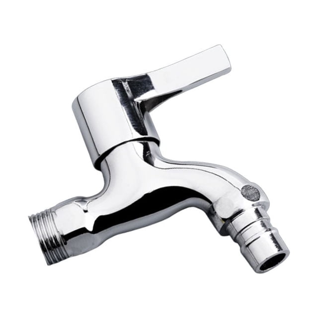 HINTRMENT Screw Thread Design Hose Outlet Tap Zinc Alloy Silver 1Pcs 3.6*3.4*0.8in