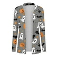 thumbnail image 5 of Fznquz Open Front Womens Sweater 2025 Halloween Cardigan Long Sleeve Funny Casual Ghost Print Gray Women Clothing, 5 of 6