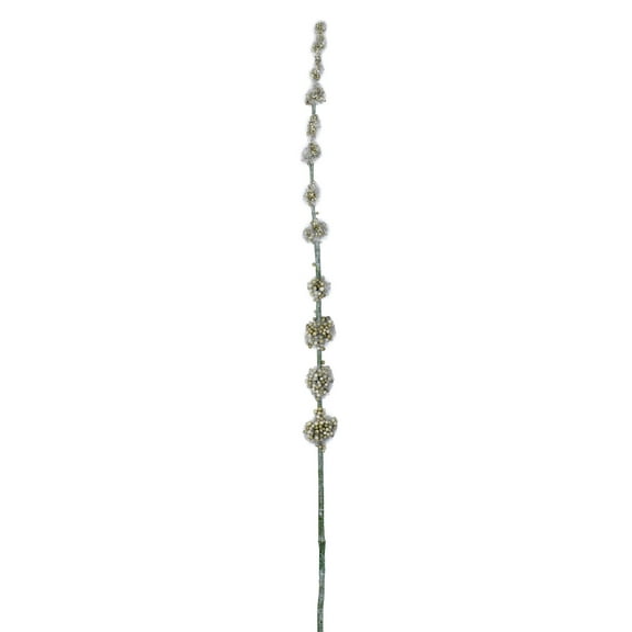 Vickerman 29.5" Artificial Green Pom Pom Spray. Includes 6 sprays per pack.