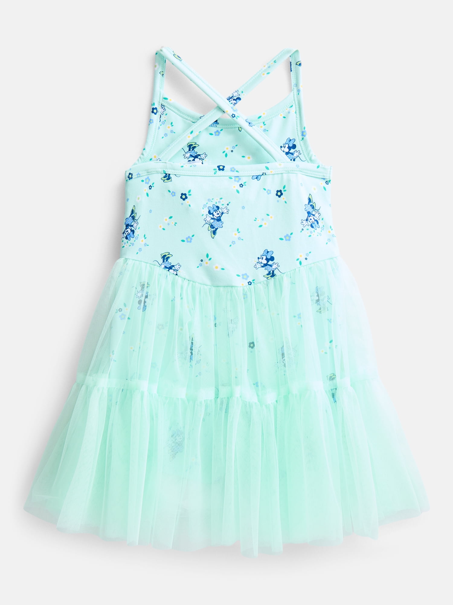 Minnie Mouse Toddler Girls' Sleeveless Romper with Tulle Skirt, Sizes 12M-5T