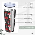 thumbnail image 6 of Kll Red Mushrooms Stainless Stainless Steel Vacuum Insulated Coffee Cup 20 Oz Lids And Straws,1 Metal Straws,1 Cleaning Brush, 6 of 9